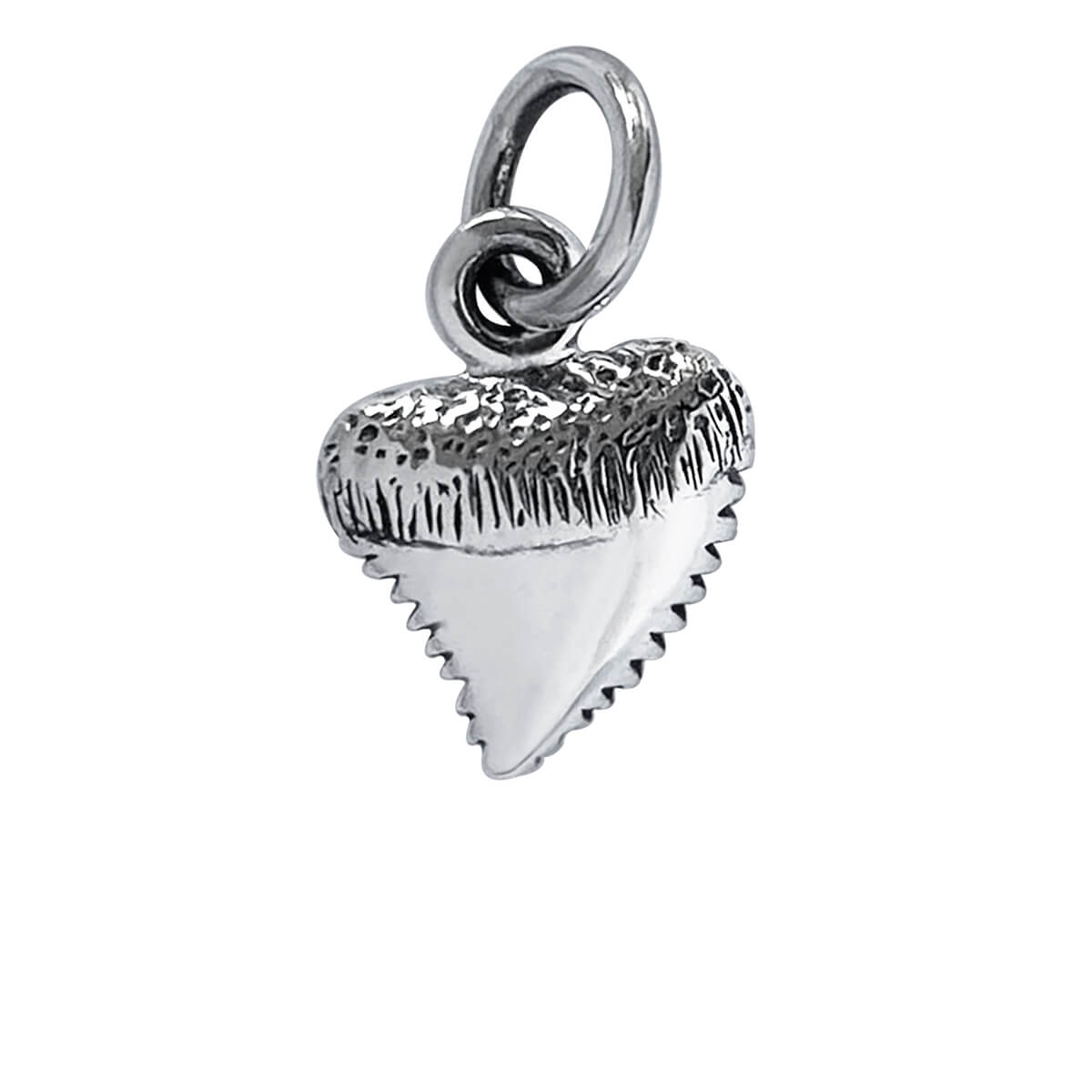 Shark tooth charm sterling silver small pendant