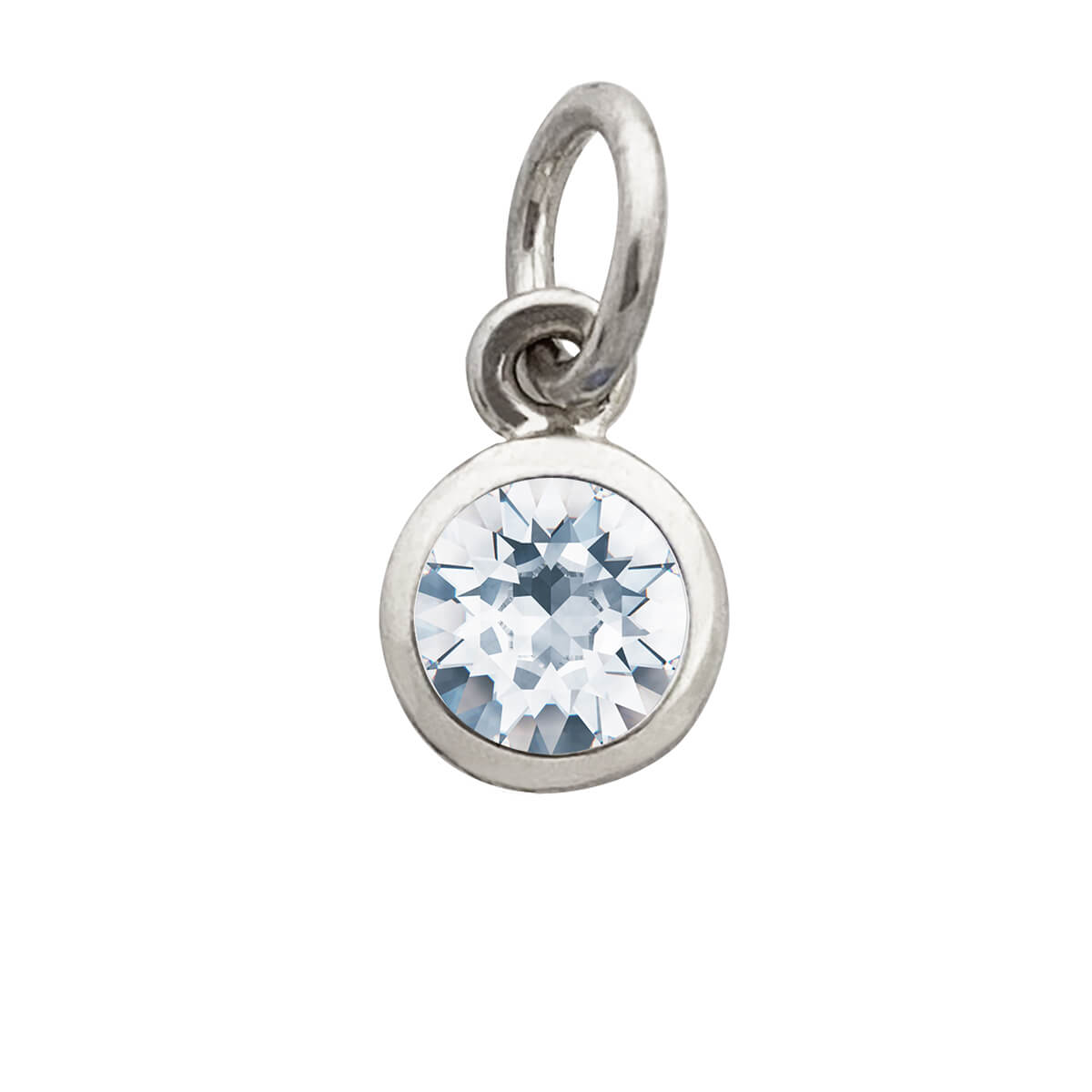 Sterling silver crystal birthstone charm Charmarama