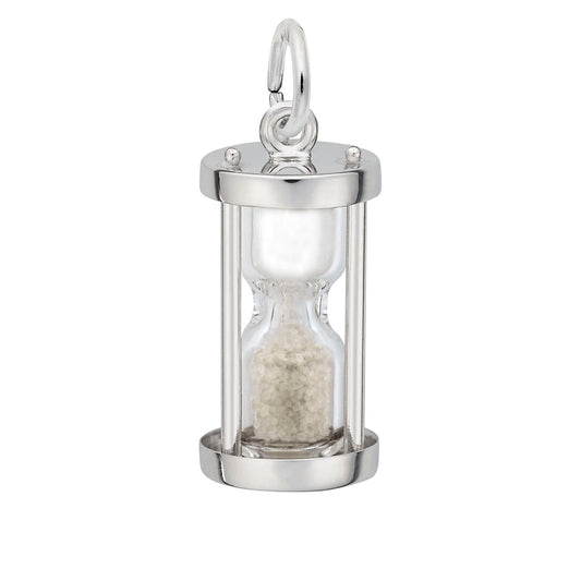 Hourglass Charm Pendant Sterling Silver Real Sand