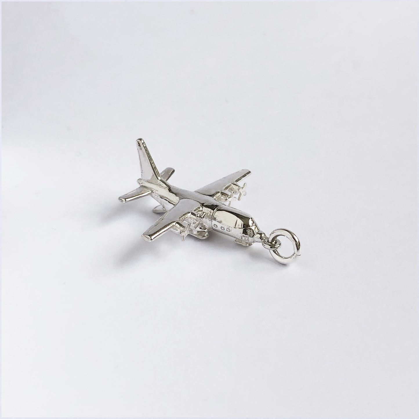 Military Aeroplane Charm Sterling Silver or Gold Pendant