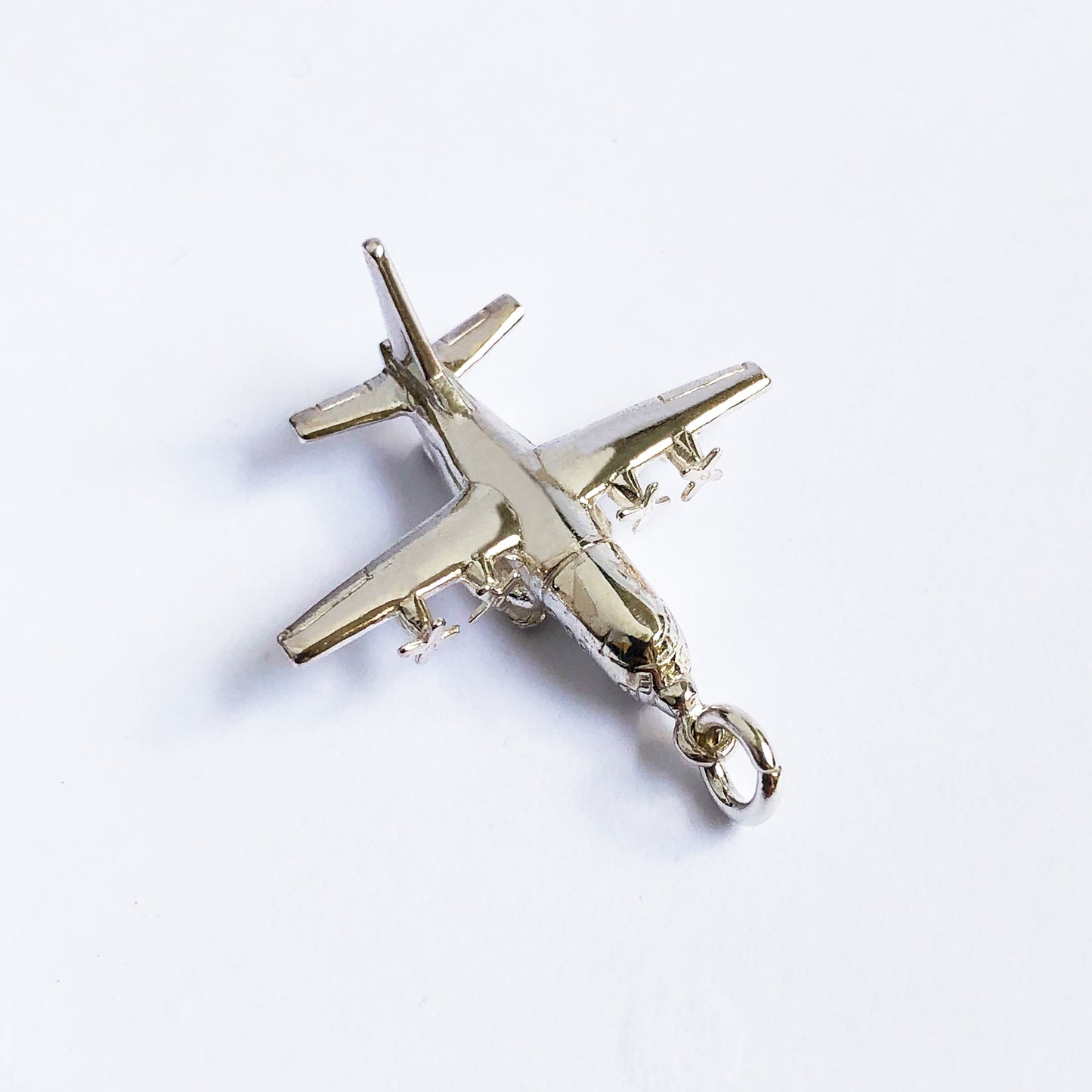 Military Aircraft Charm Sterling Silver or Gold Pendant