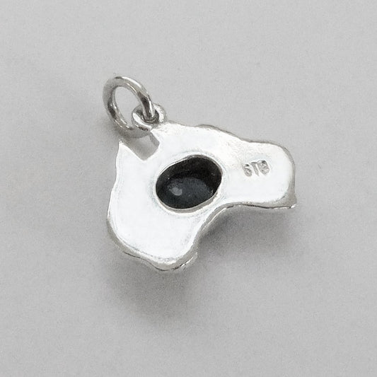 Australia map charm opal sterling silver or gold pendant