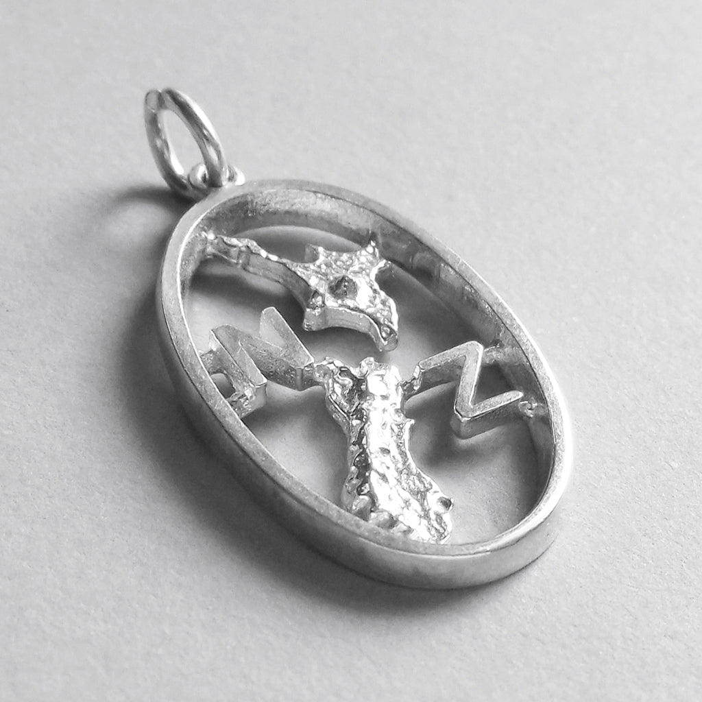 New Zealand Map Charm Sterling Silver NZ Pendant