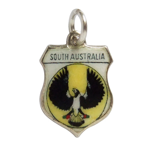 Vintage South Australia Shield Charm Sterling Silver Enamel