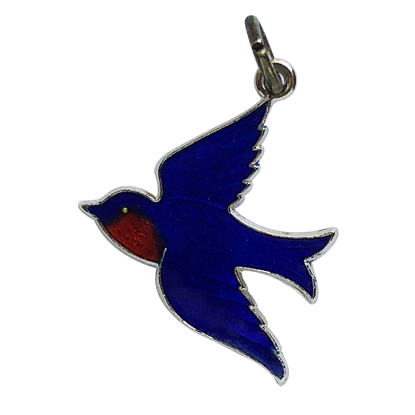 Vintage bluebird charm sterling silver and enamel