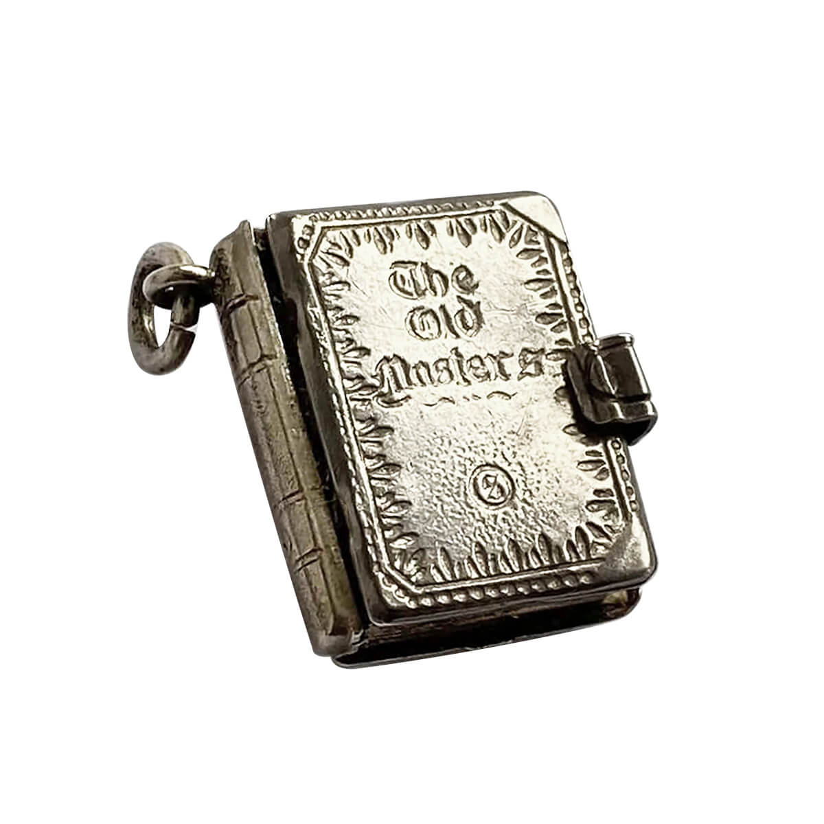The Old Masters book charm vintage silver opens to pages of art masterpiece paintings opening pages pendant