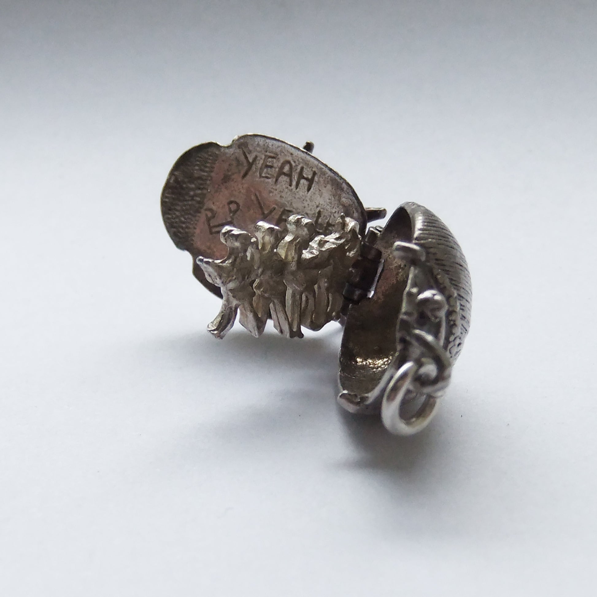 Vintage Beetle Charm Silver Beatles Opens to Band Members