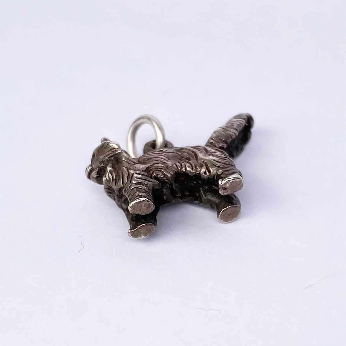 Persian cat charm vintage silver pendant