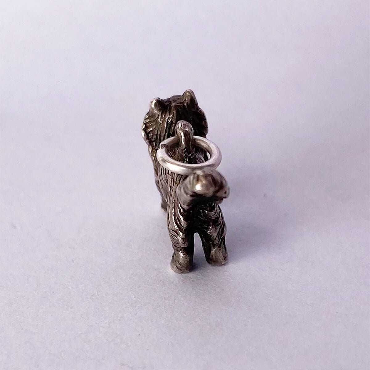 Ragdoll cat charm vintage silver pendant