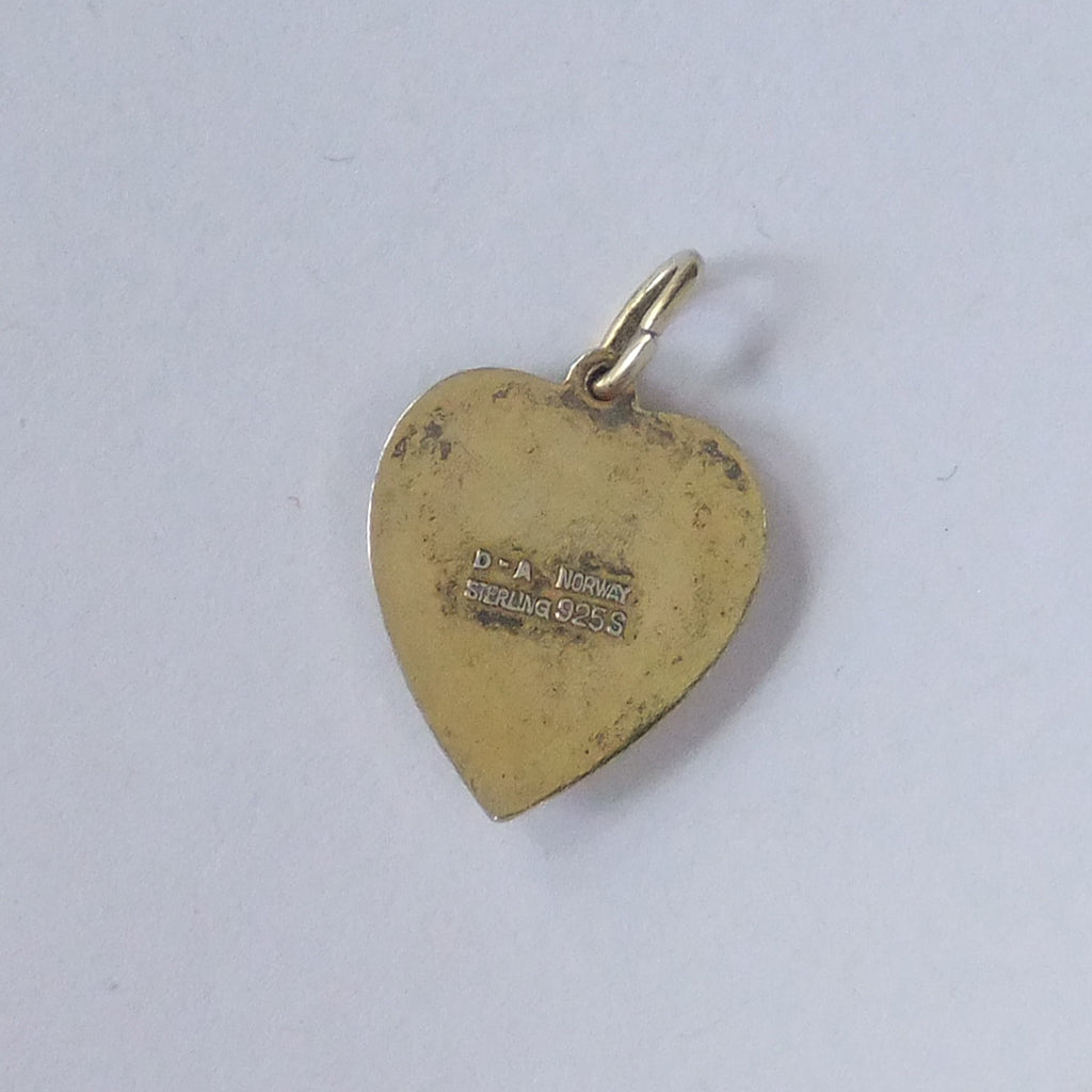 Reverse of David Andersen blue forget me not heart charm