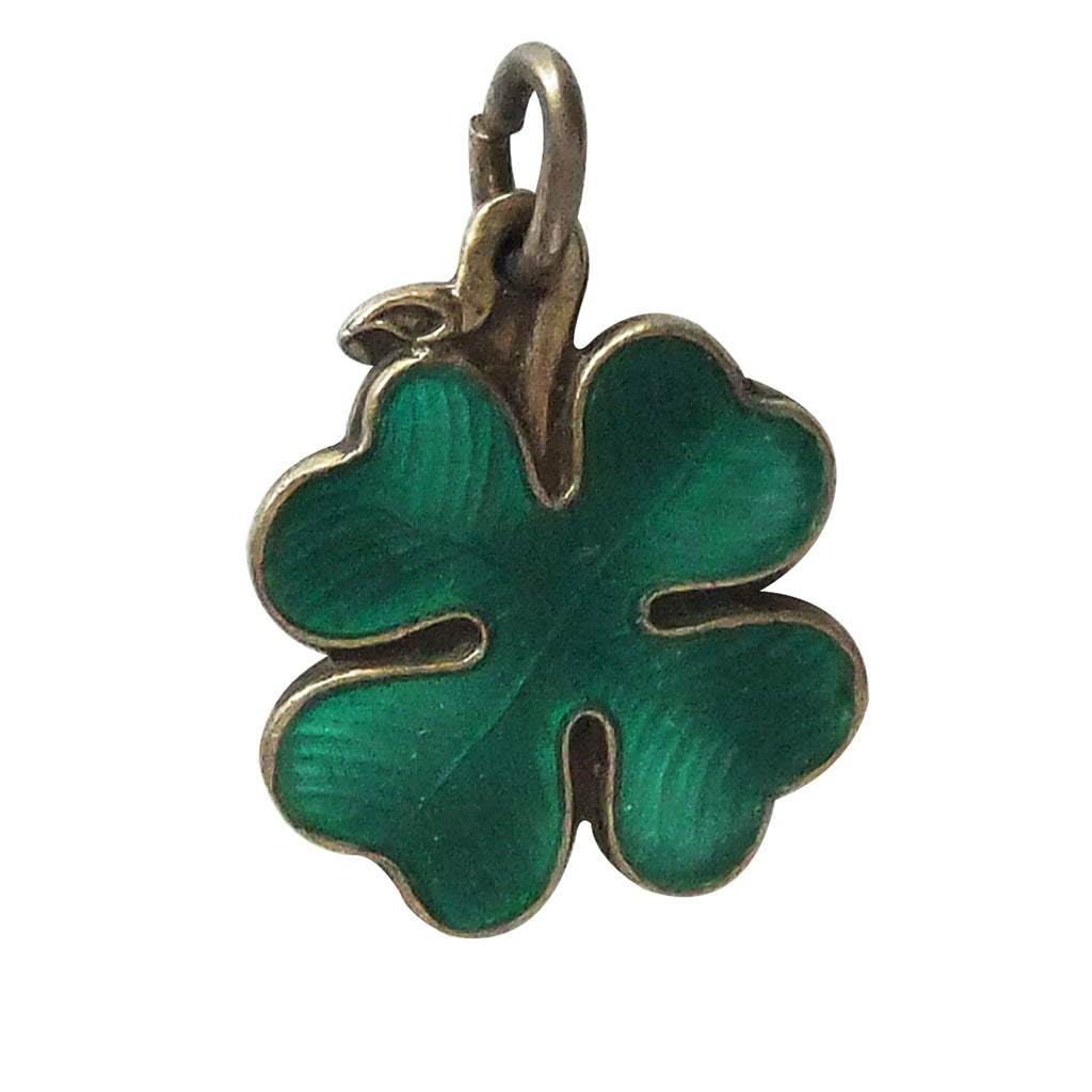 Vintage David Andersen Green Enamel Four Leaf Clover Charm