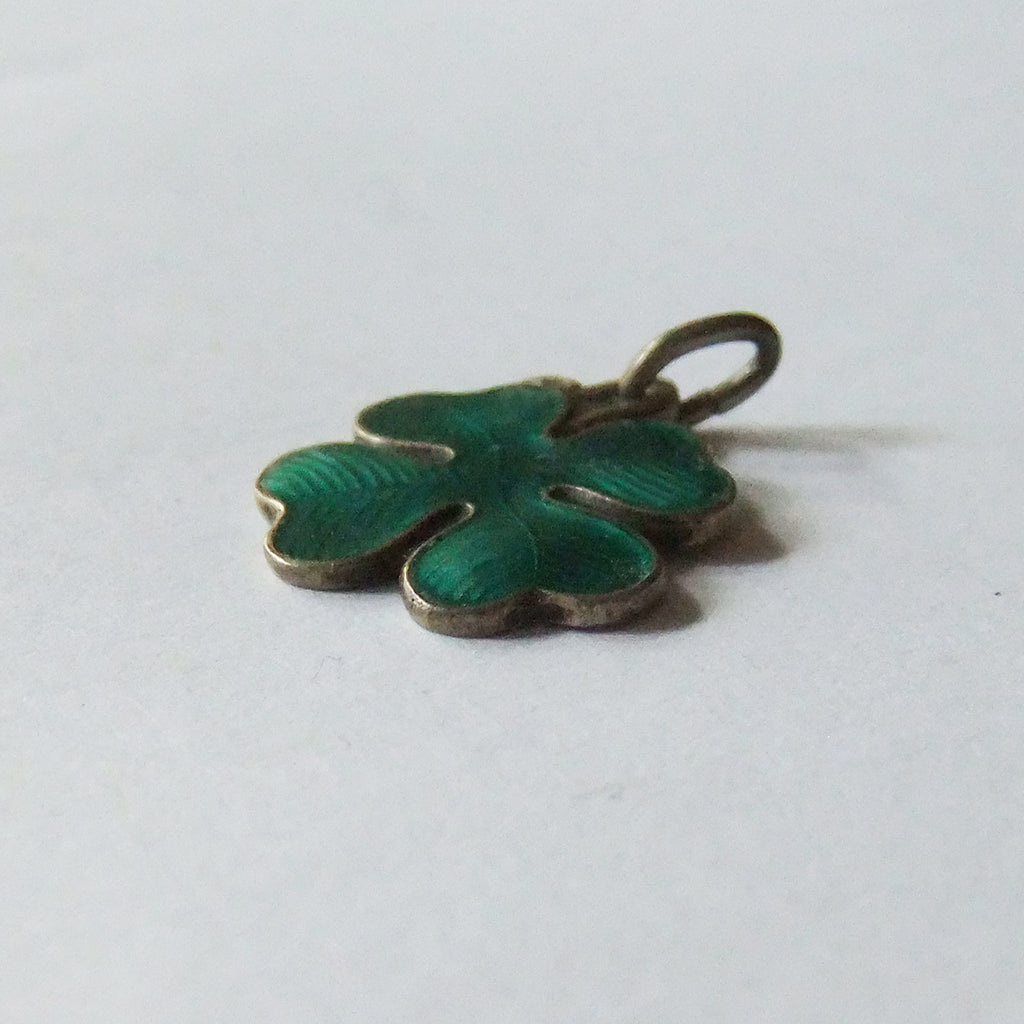 David Andersen Norway Green Enamel Four Leaf Clover Charm