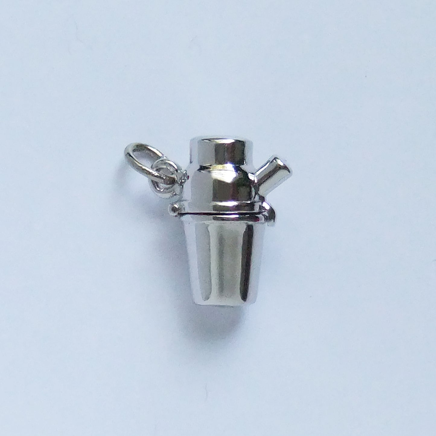 Sterling Silver Enamel Cocktail Shaker with Devil Charm