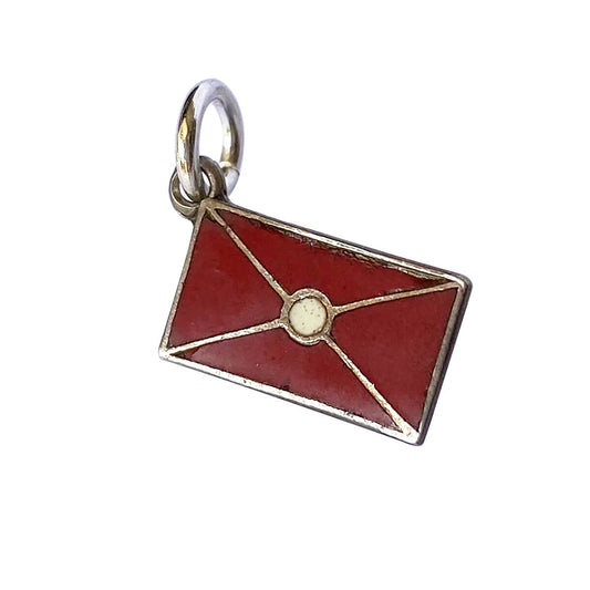 Vintage red letter day charm sterling silver pendant from Charmarama