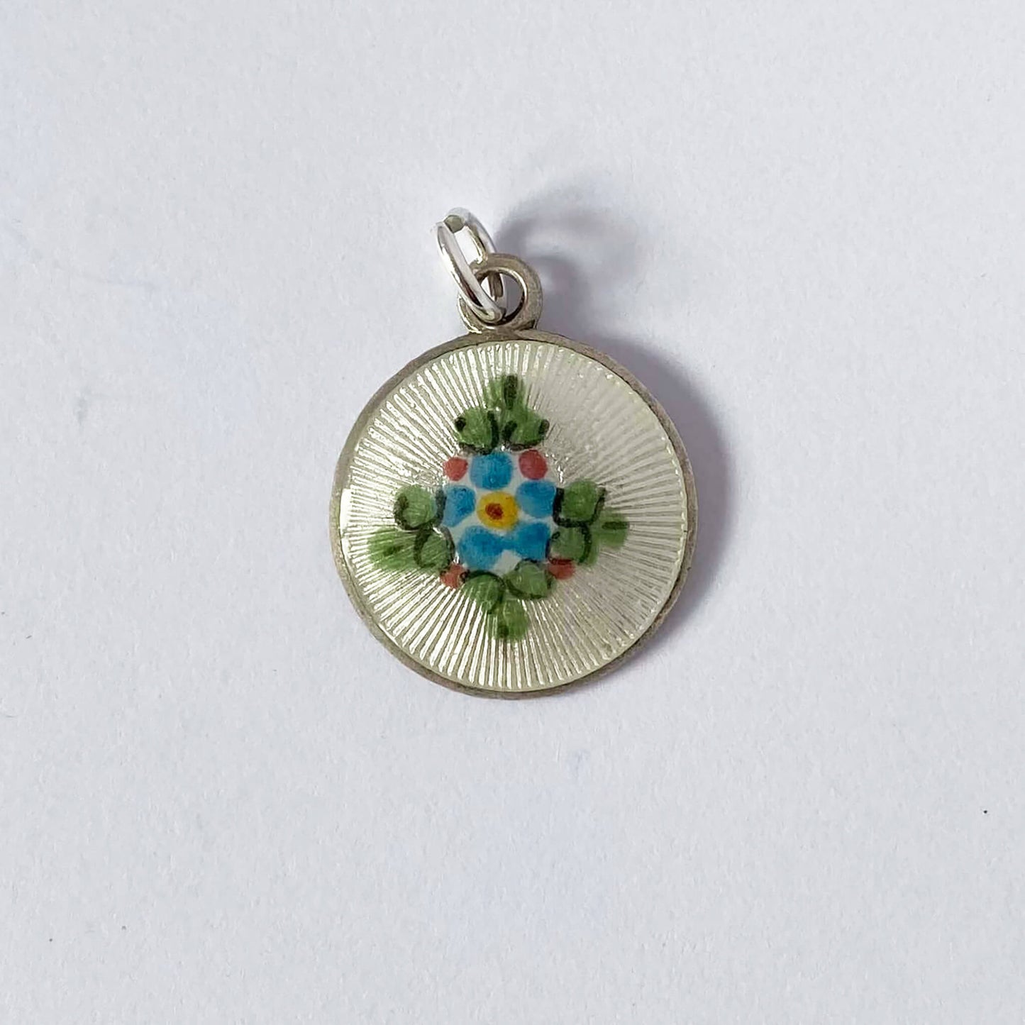 Vintage sixtieth anniversary or birthday forget me not floral charm sterling silver pendant from Charmarama