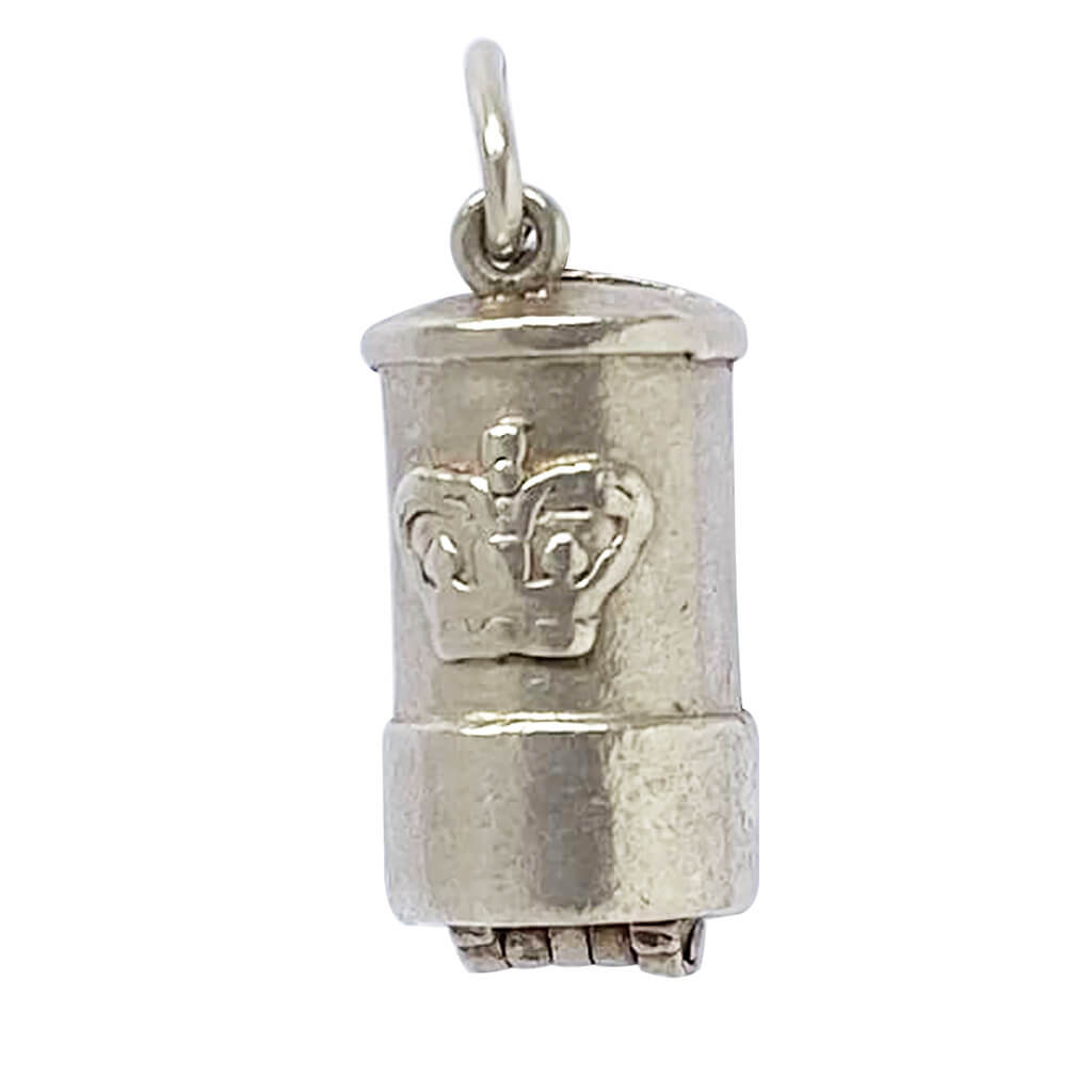 Letterbox charm opens to post person vintage silver pendant