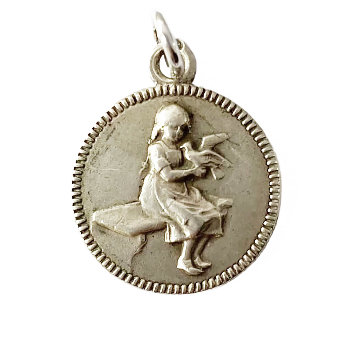 Girl with Bird Charm VINTAGE