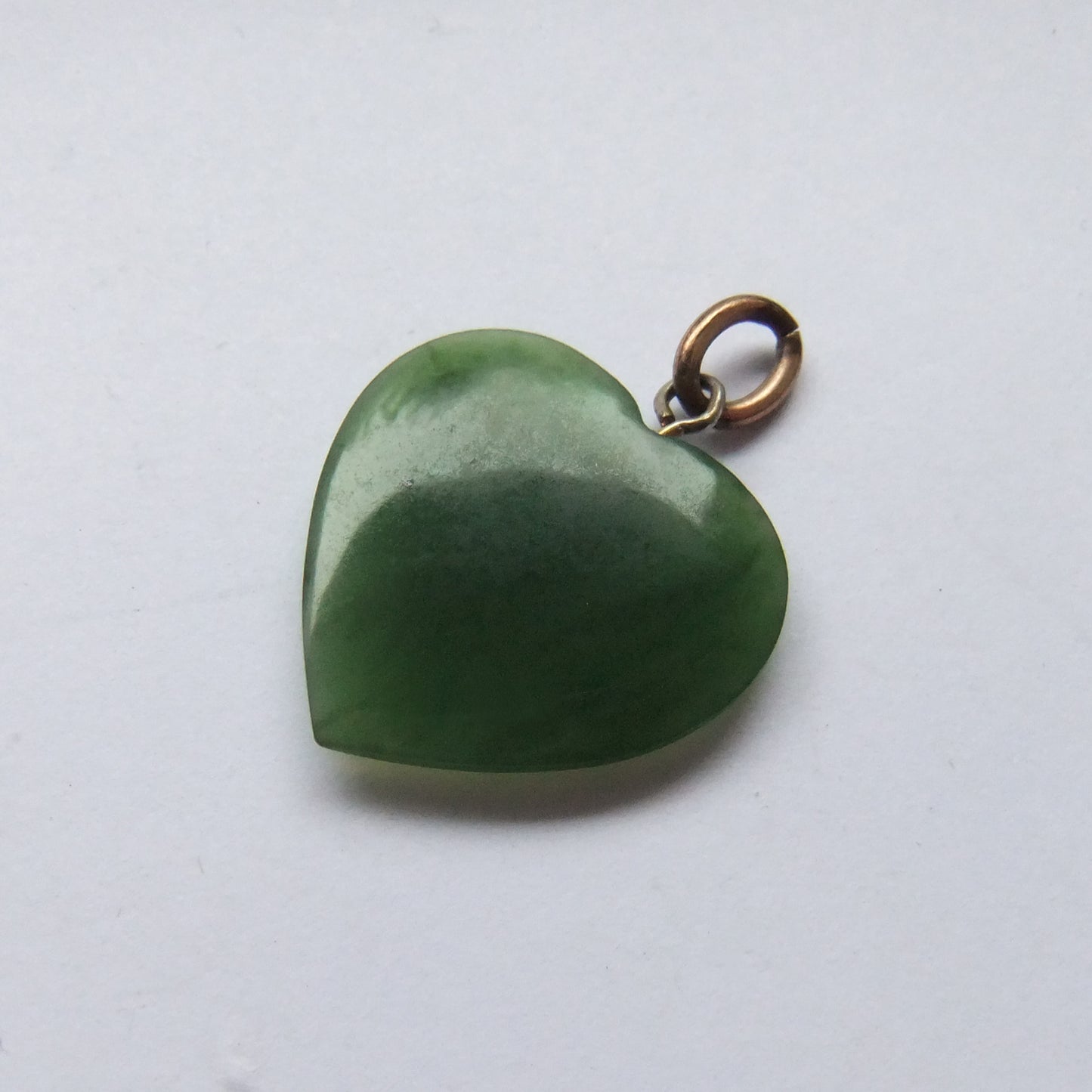 Vintage Green Jade Heart Pendant