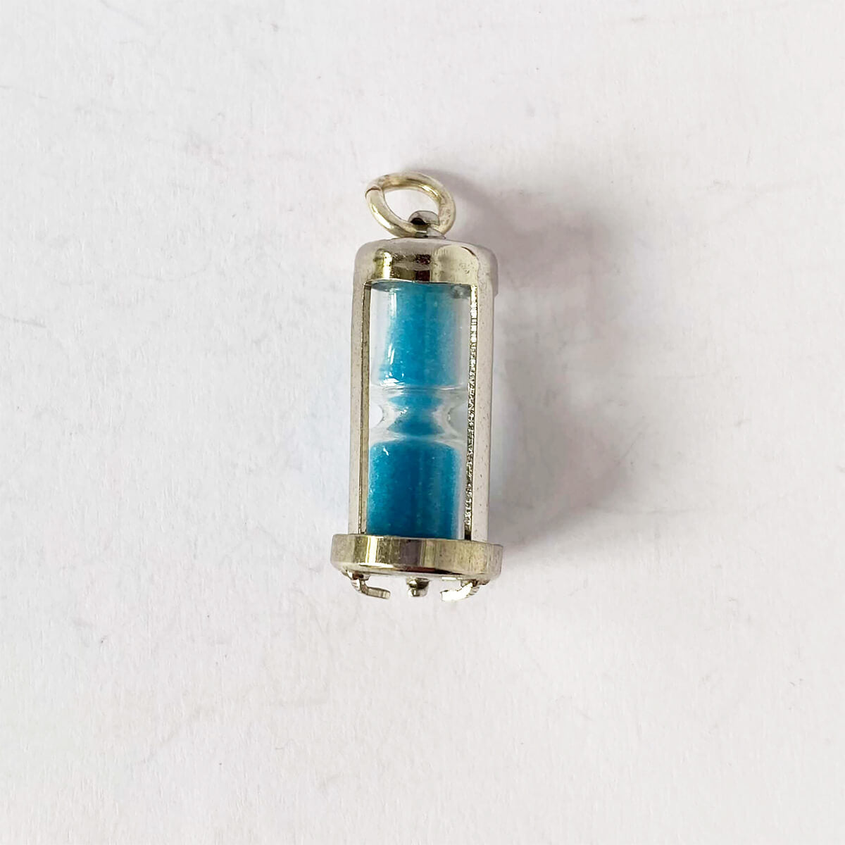 Sterling silver vintage blue hourglass charm from Charmarama