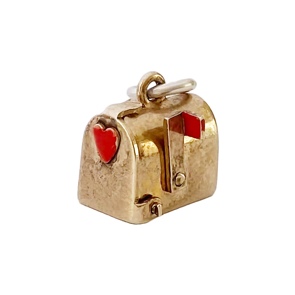 Vintage 1940s charm letterbox with red enamel heart