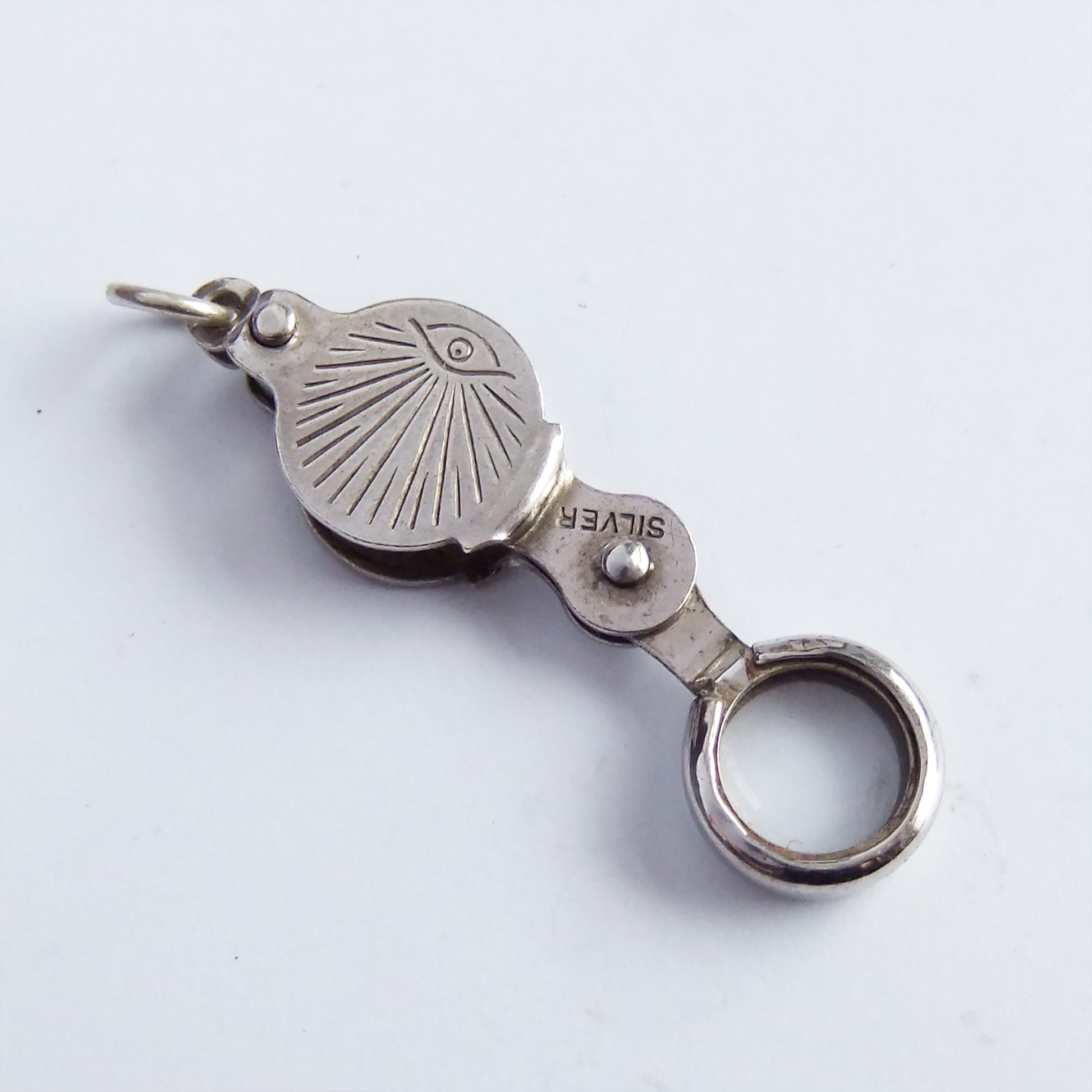 Vintage Miniature Jewellers Loupe Charm Silver
