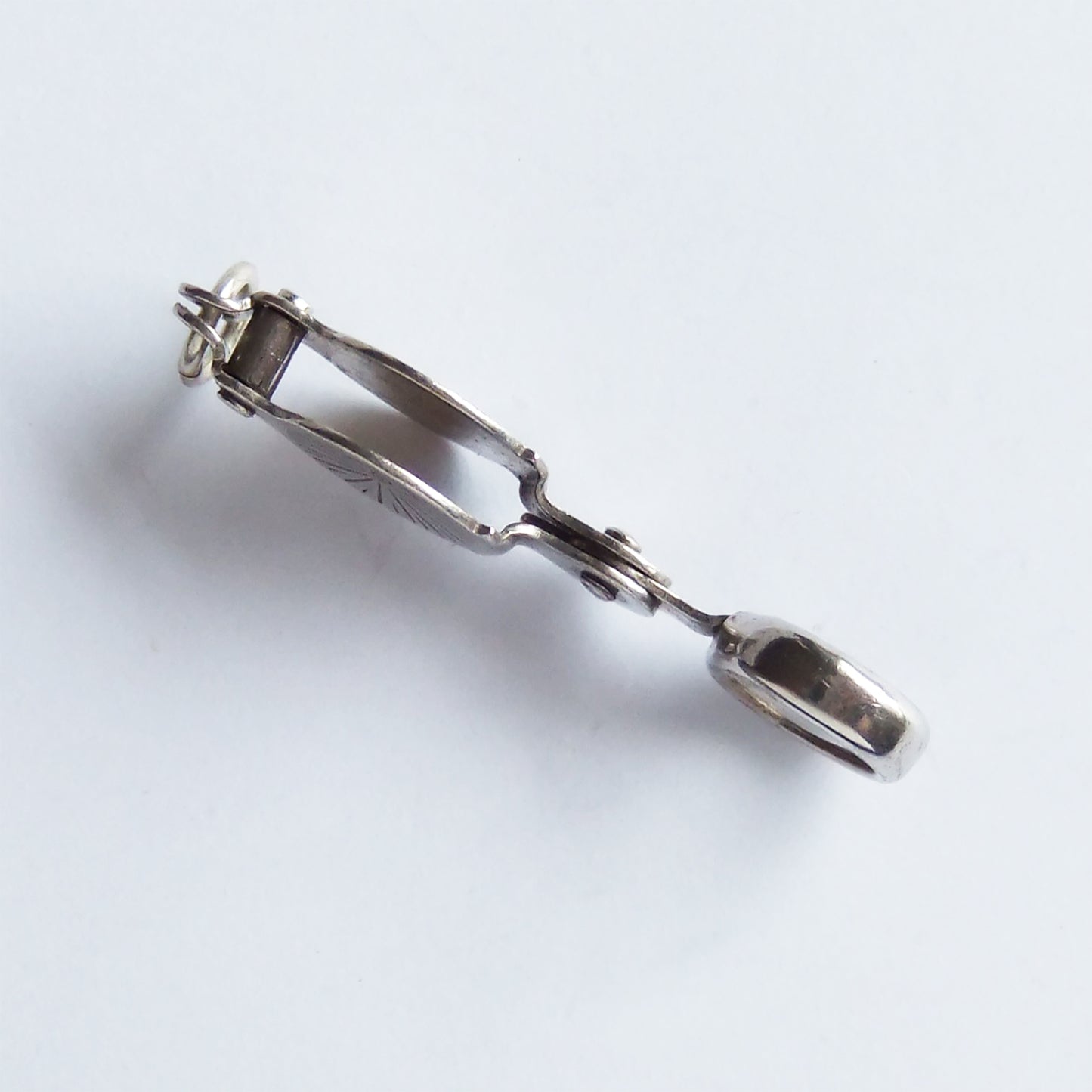 Vintage Miniature Magnifying Glass Pendant Silver