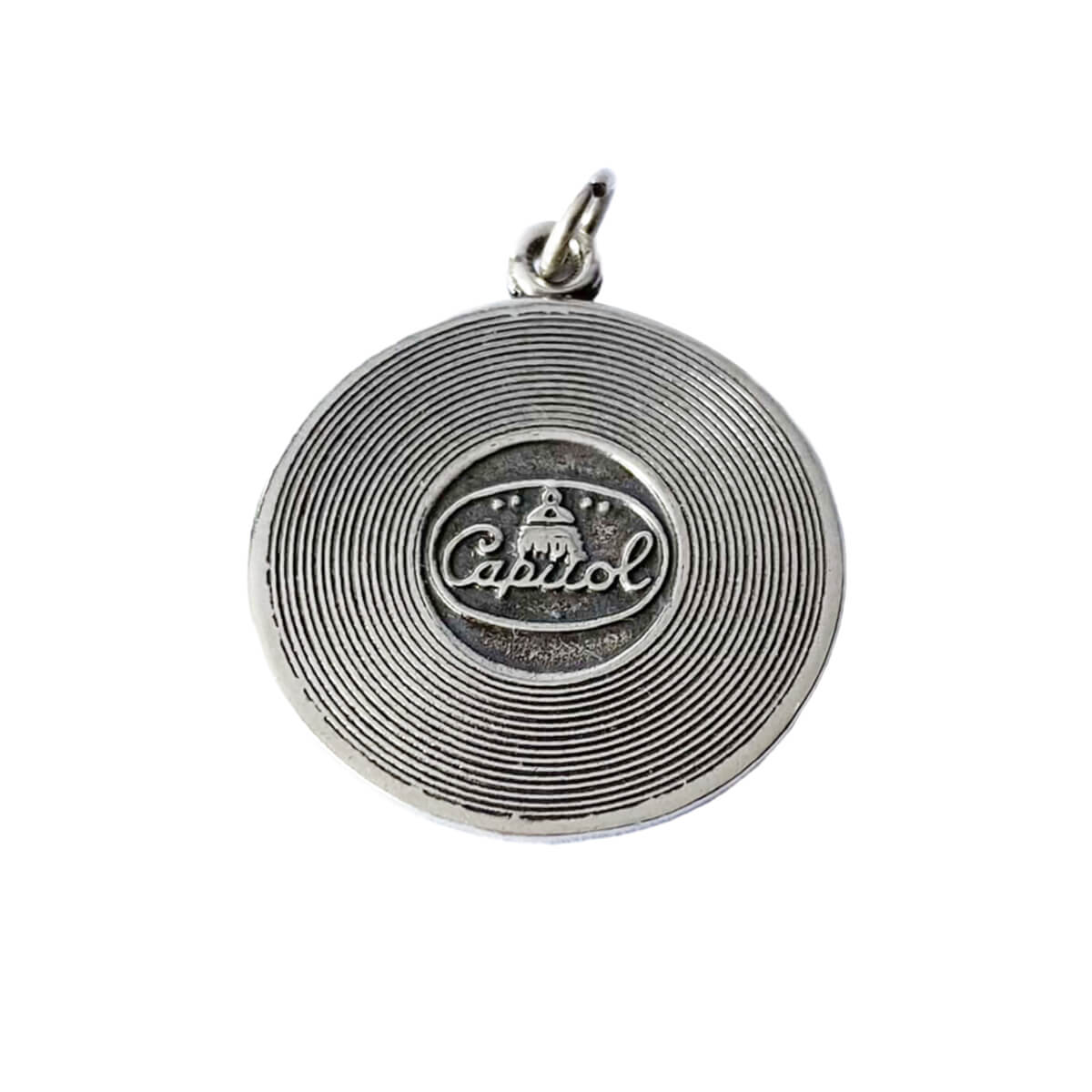 Vintage record charm sterling silver music pendant from Charmarama
