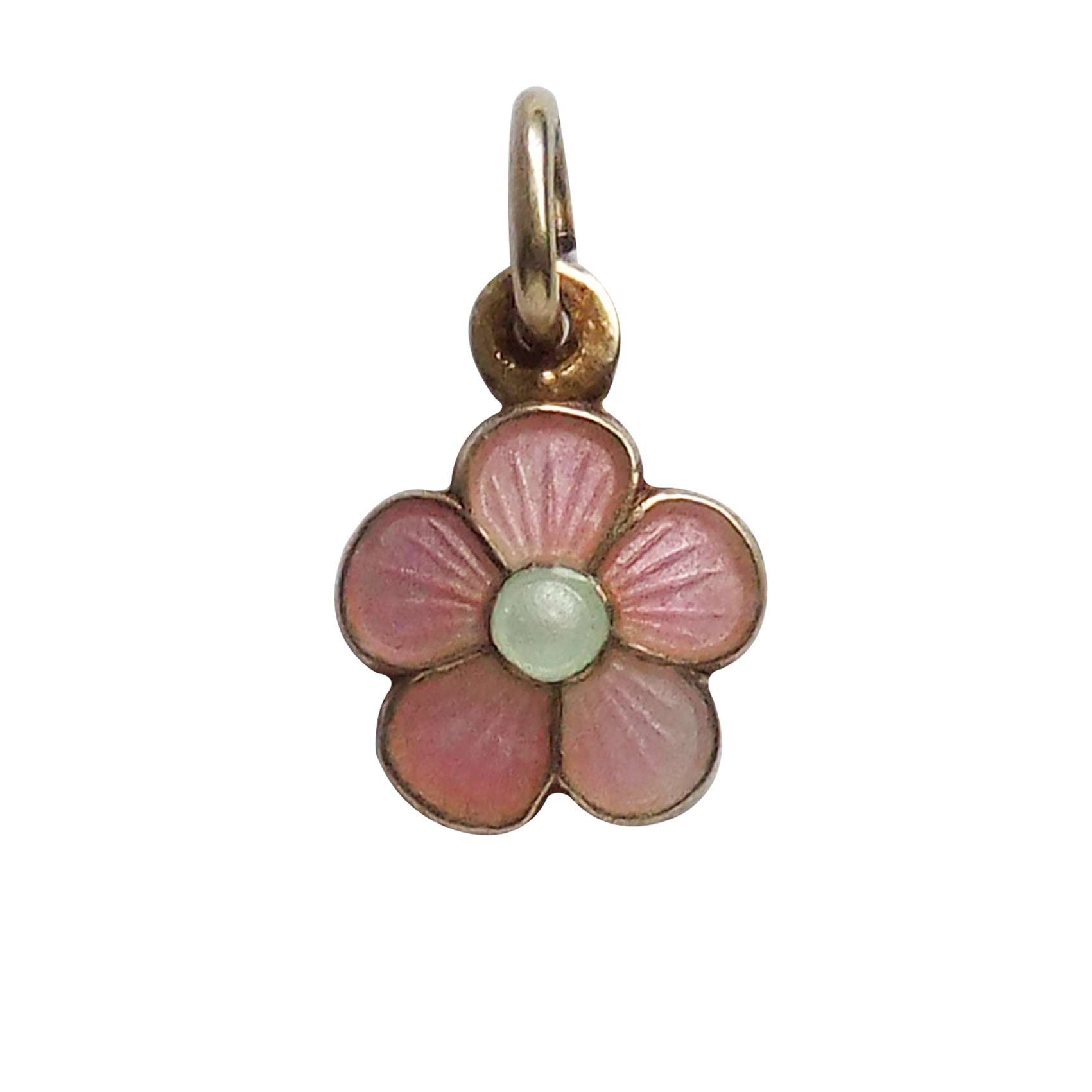 Pink Flower Charm Gilded Sterling Silver Opro Norway