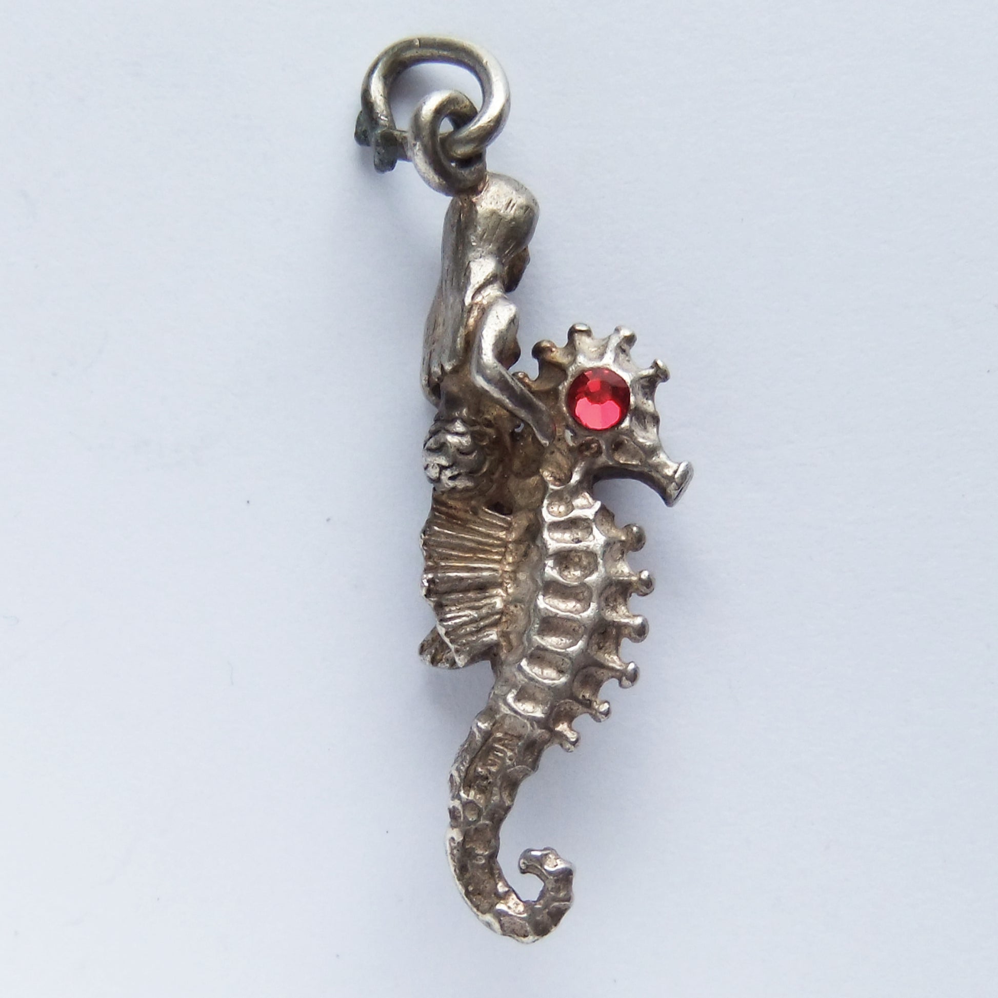 Vintage Nuvo Seahorse and Mermaid sterling silver charm