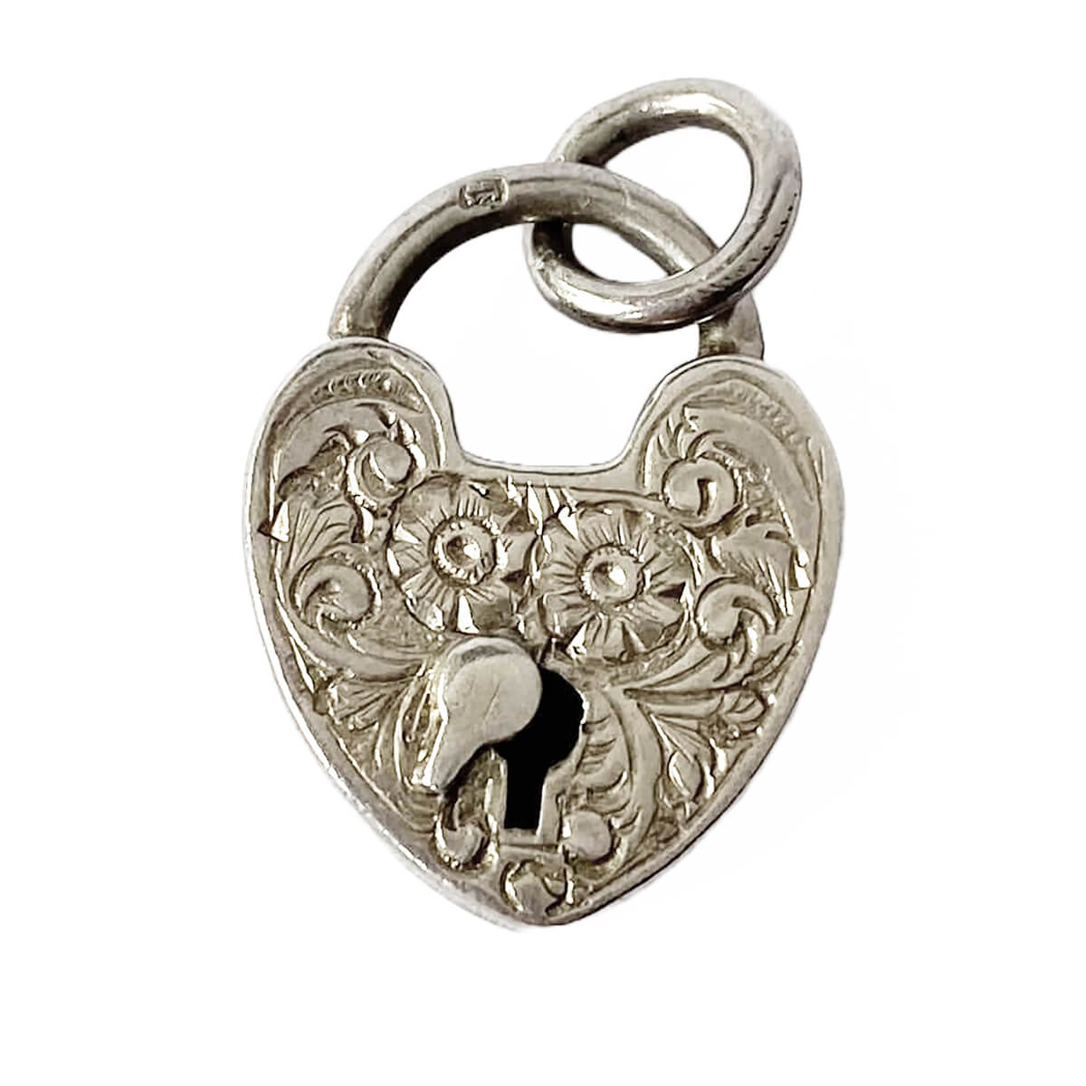 Antique Victorian padlock charm sterling silver pendant from Charmarama