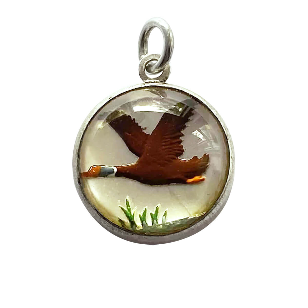 Essex crystal duck charm sterling silver bird pendant