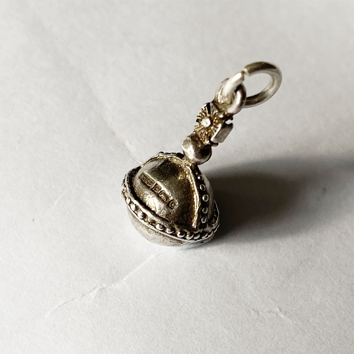 Vintage silver cross-bearing orb charm royal pendant