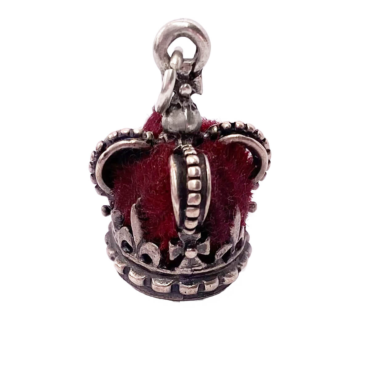 Vintage Beaucraft crown charm with red velvet