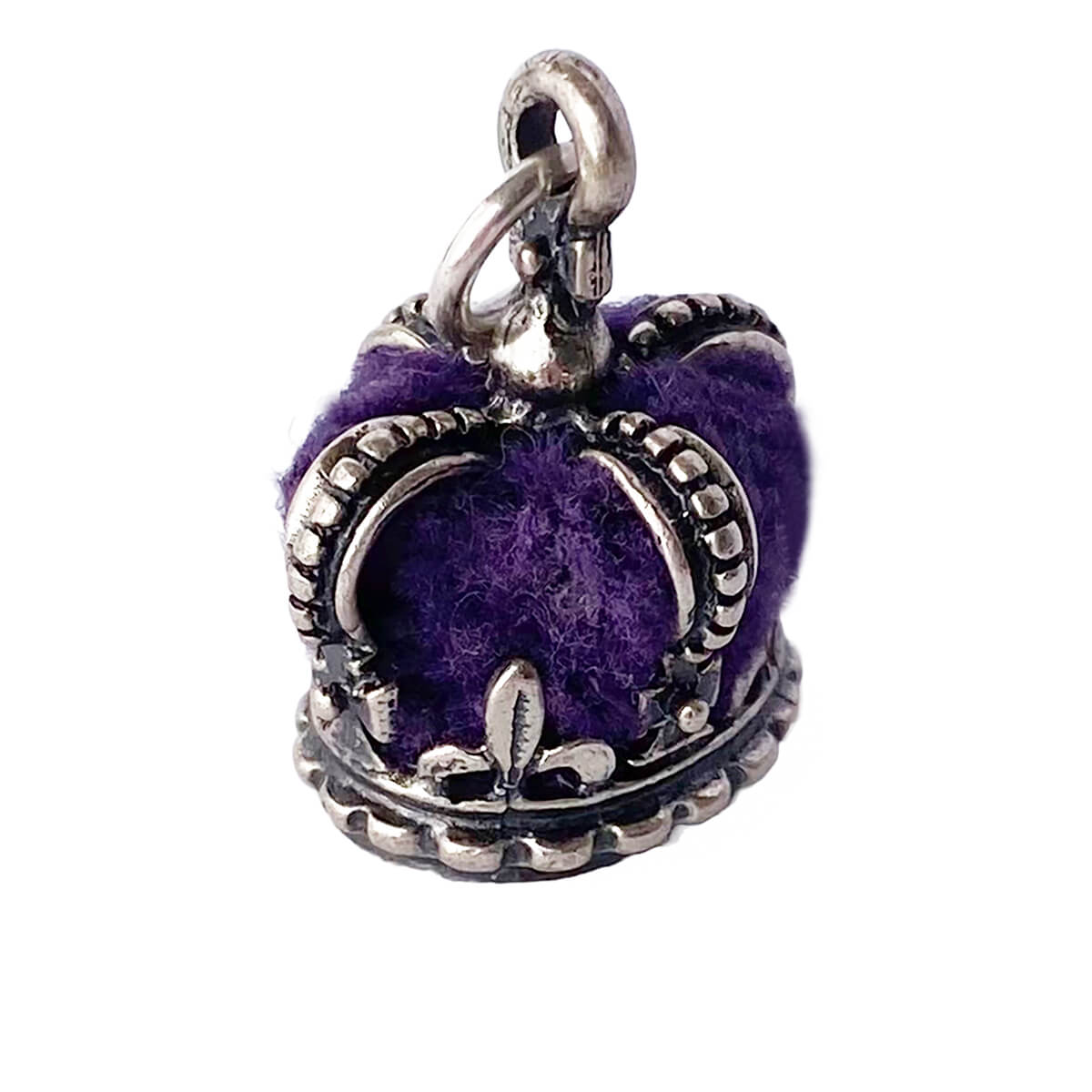 Vintage Beaucraft crown charm with purple velvet