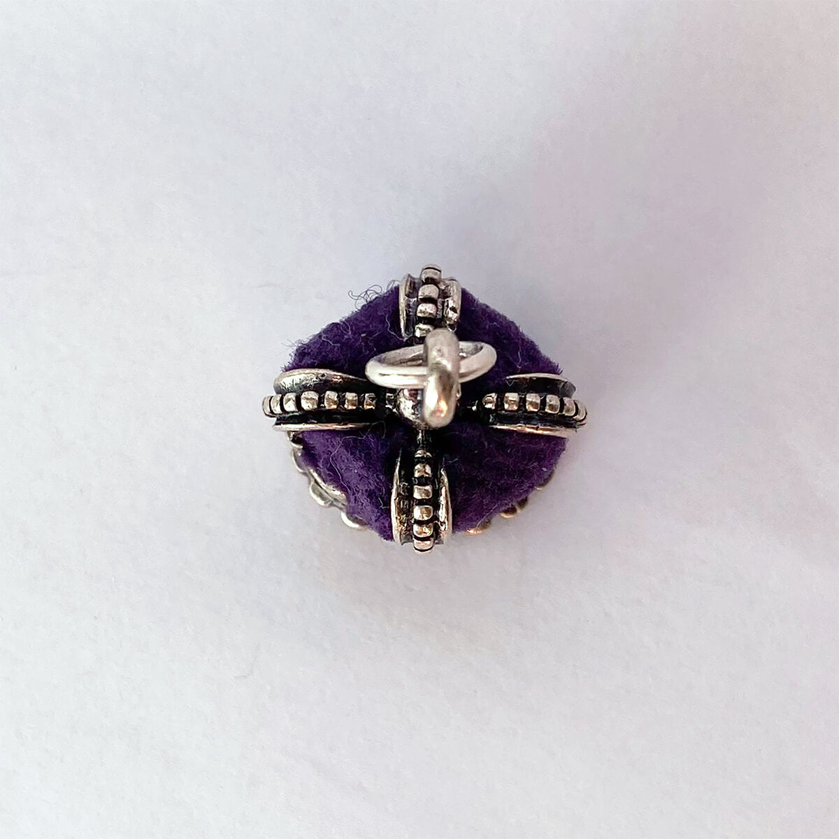 Rare vintage Beaucraft crown charm with purple velvet
