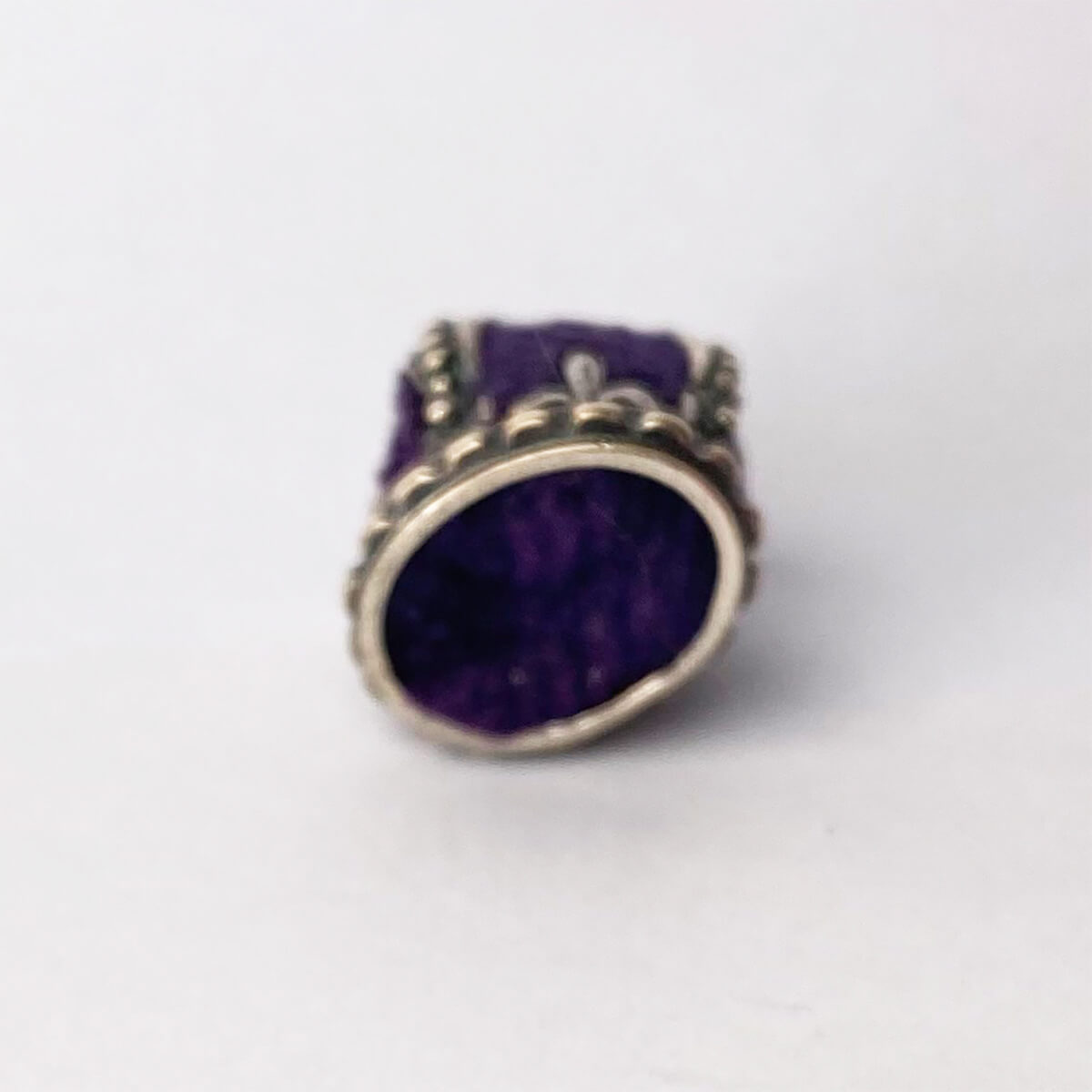 Vintage Beaucraft crown charm with purple fabric