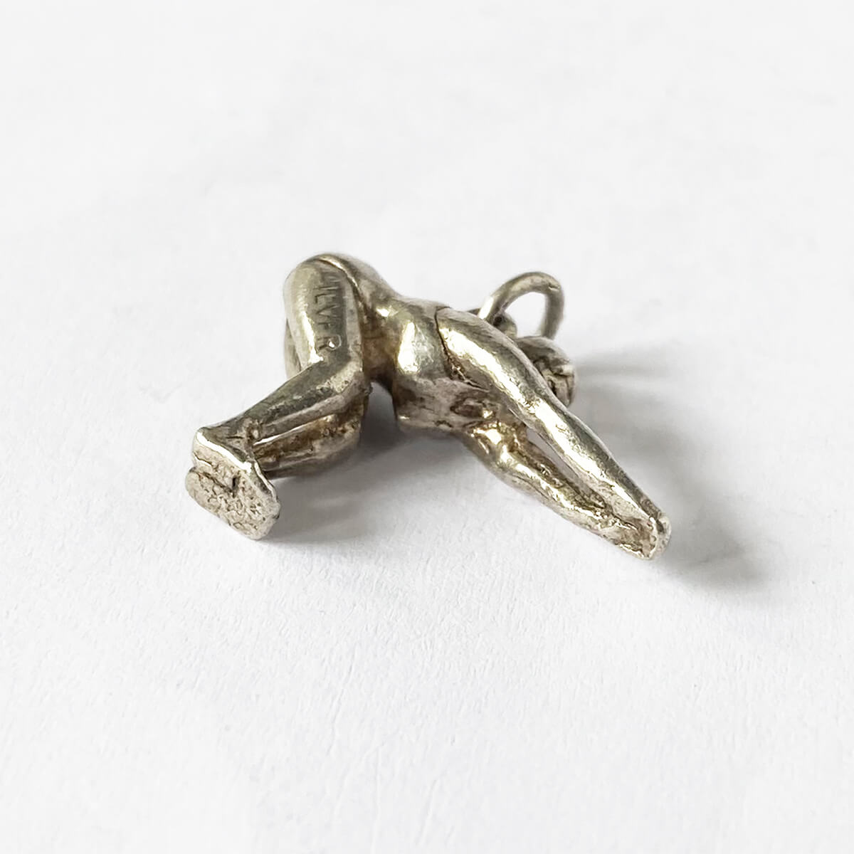1950s silver jewellery charm swimmer 