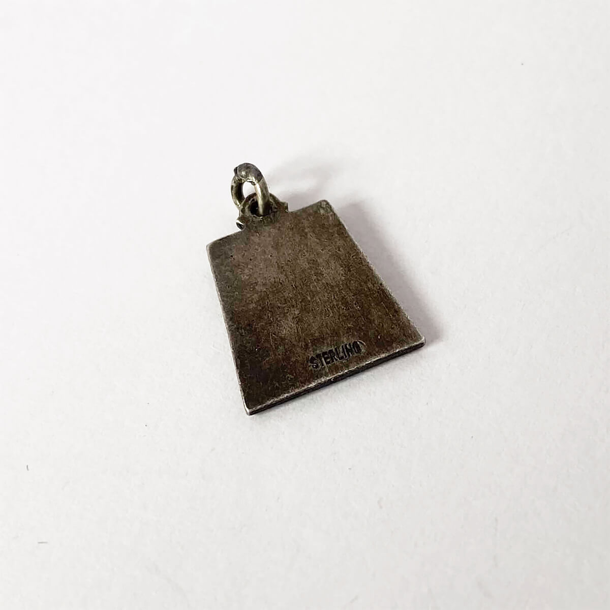 Vintage sterling silver star sign 1940s September birthday charm trapezoid zodiac pendant