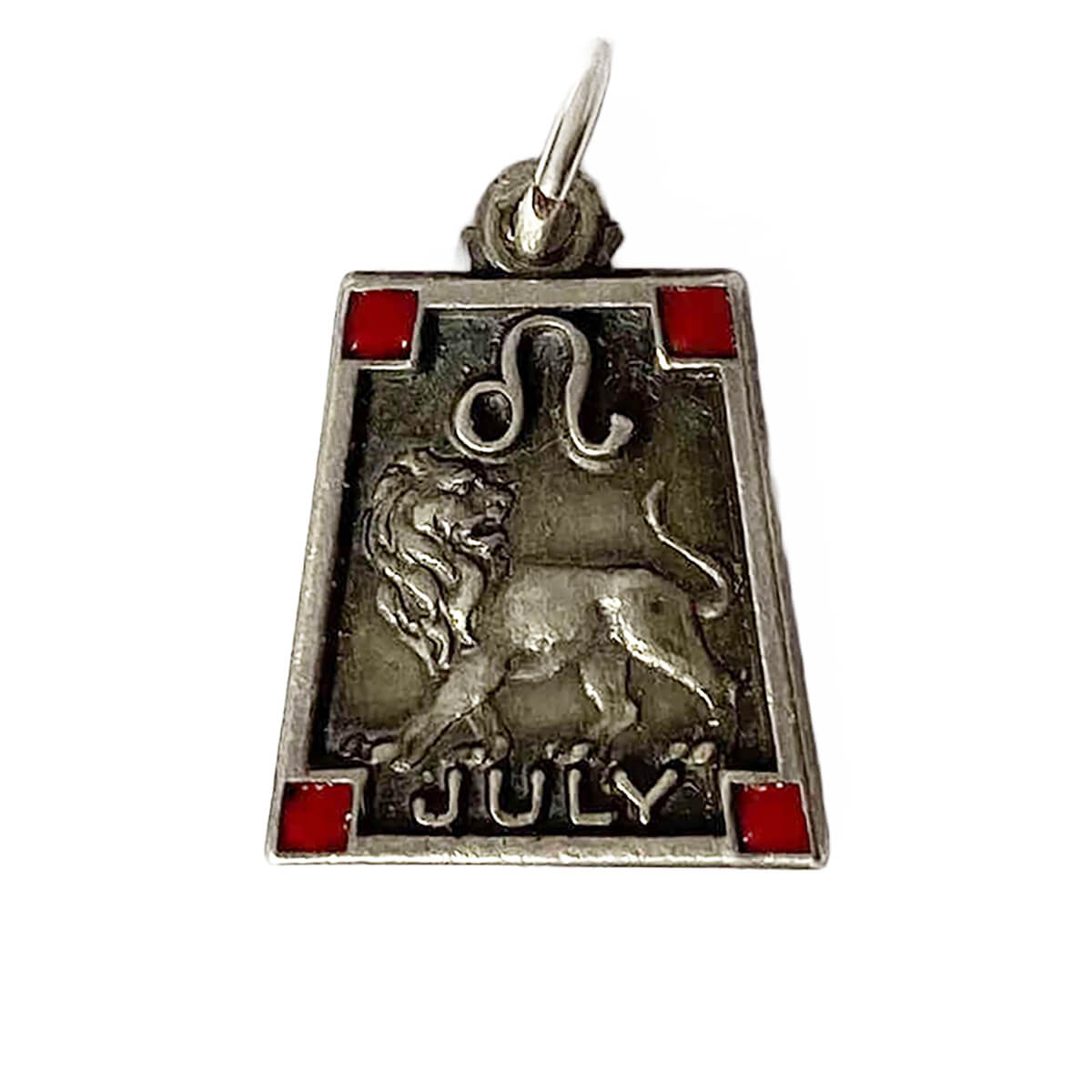 Vintage sterling silver star sign 1940s July birthday charm trapezoid zodiac pendant