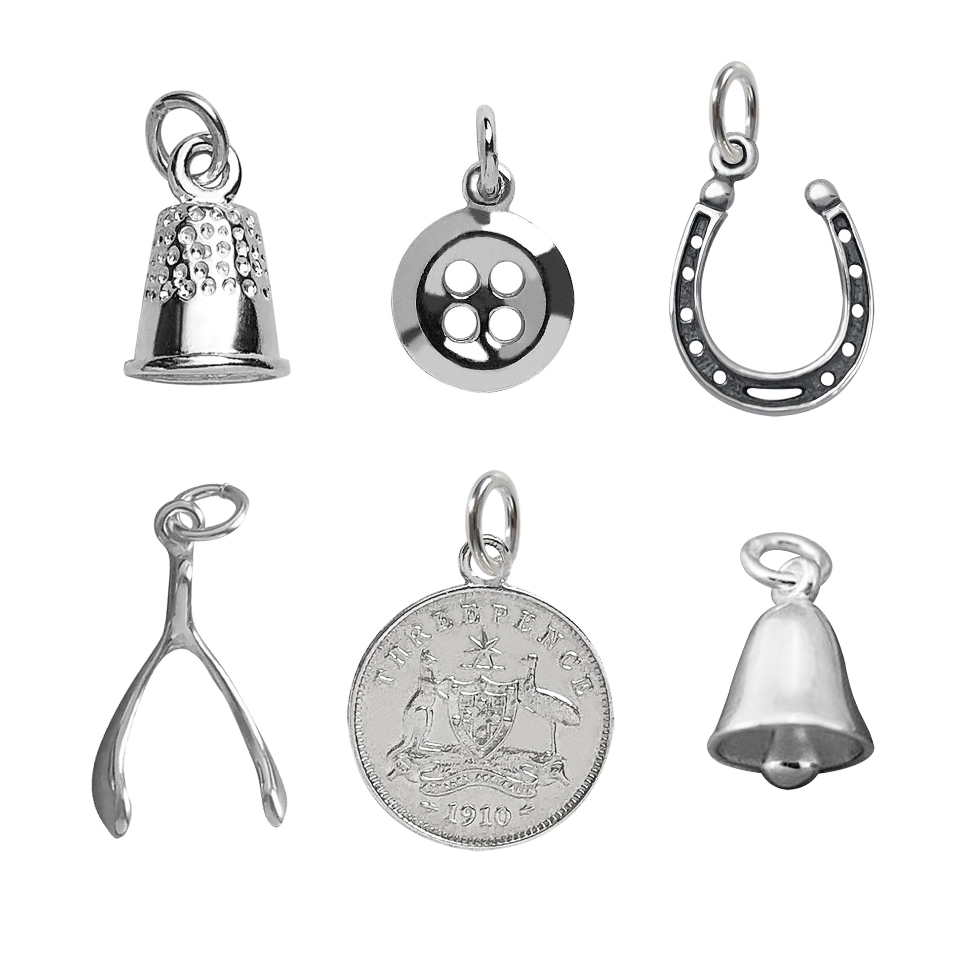 Traditional Christmas plum pudding charms sterling silver