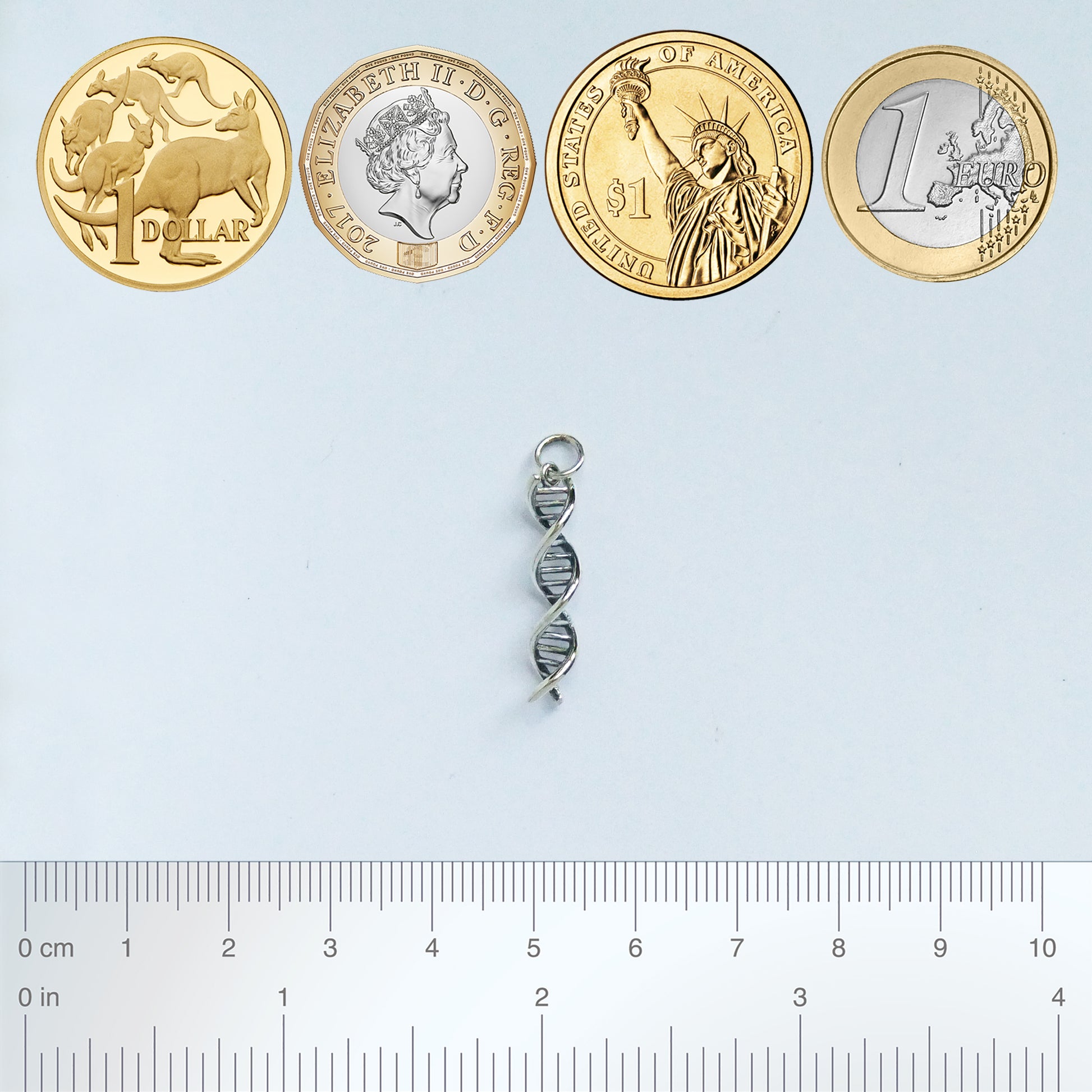 sterling silver dna molecule charm