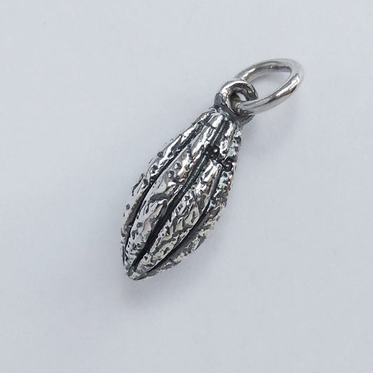 sterling silver cocoa pod charm
