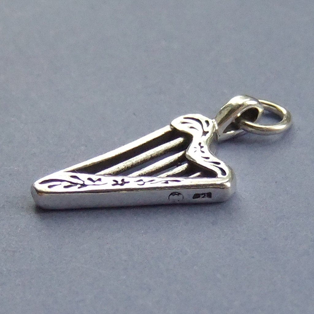 Harp Sterling Silver Charm