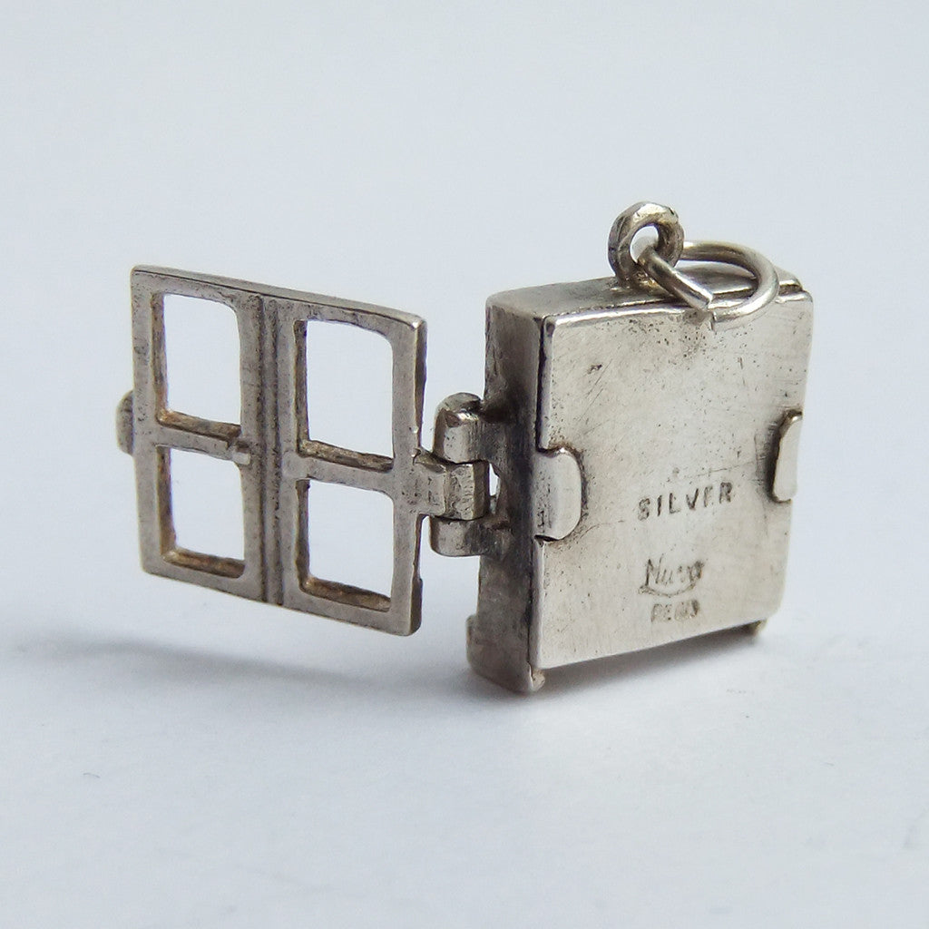 Bookcase charm by Nuvo sterling silver enamel