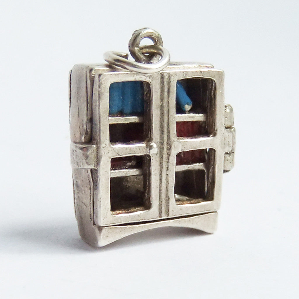 Nuvo Bookcase Charm Sterling Silver Enamel