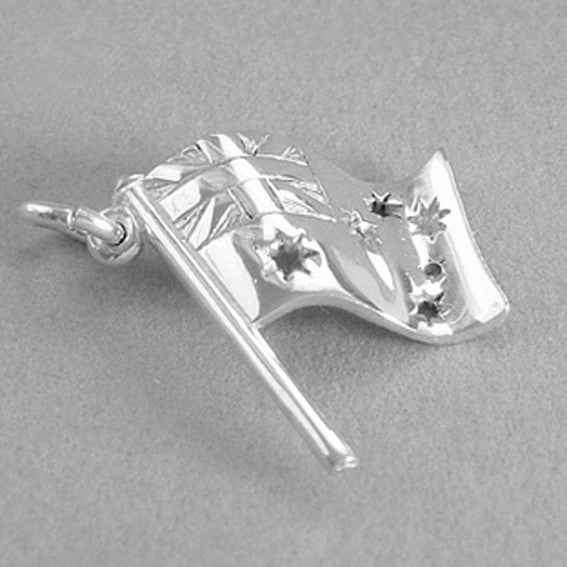Sterling Silver or Gold Australian Flag Charm Pendant