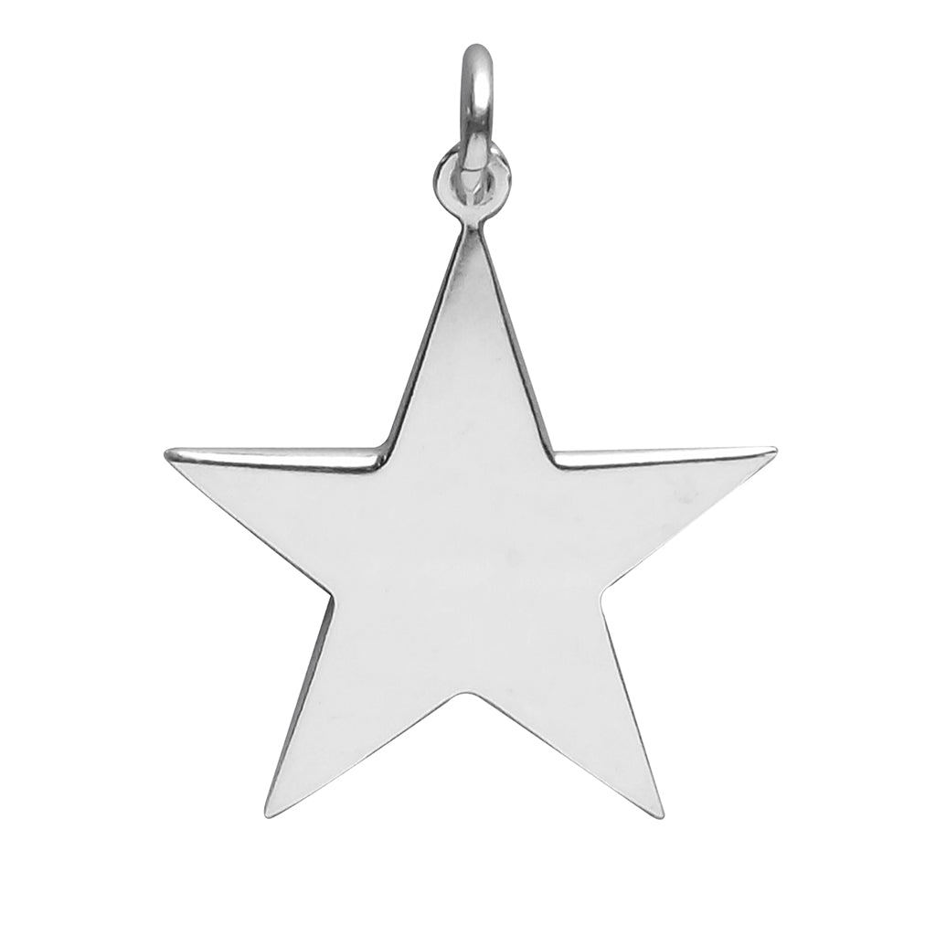 Five Pointed Star Charm Sterling Silver Pendant