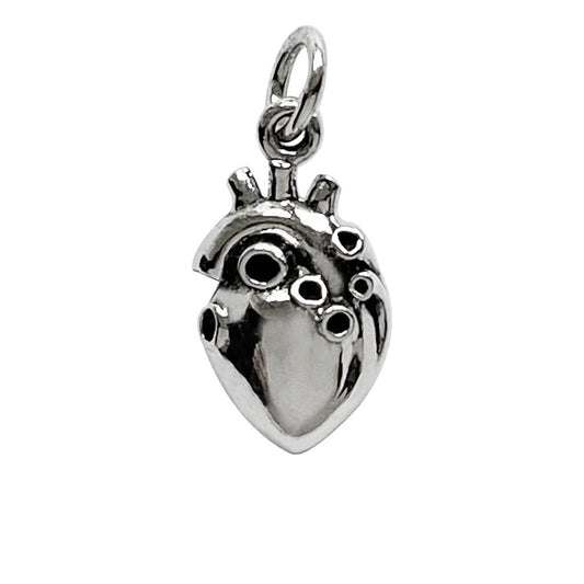 sterling silver anatomical heart charm