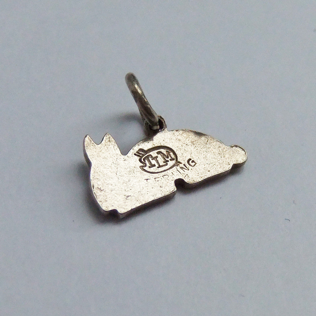 Thomas L Mott Rare Rabbit Charm Sterling Silver Enamel TLM