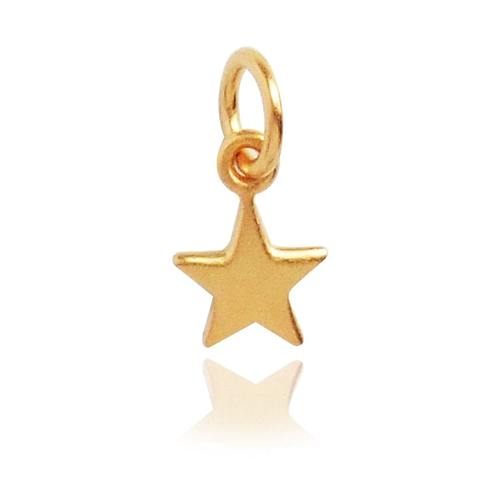 tiny star charm – sterling silver or gold plated 24ct gold plated